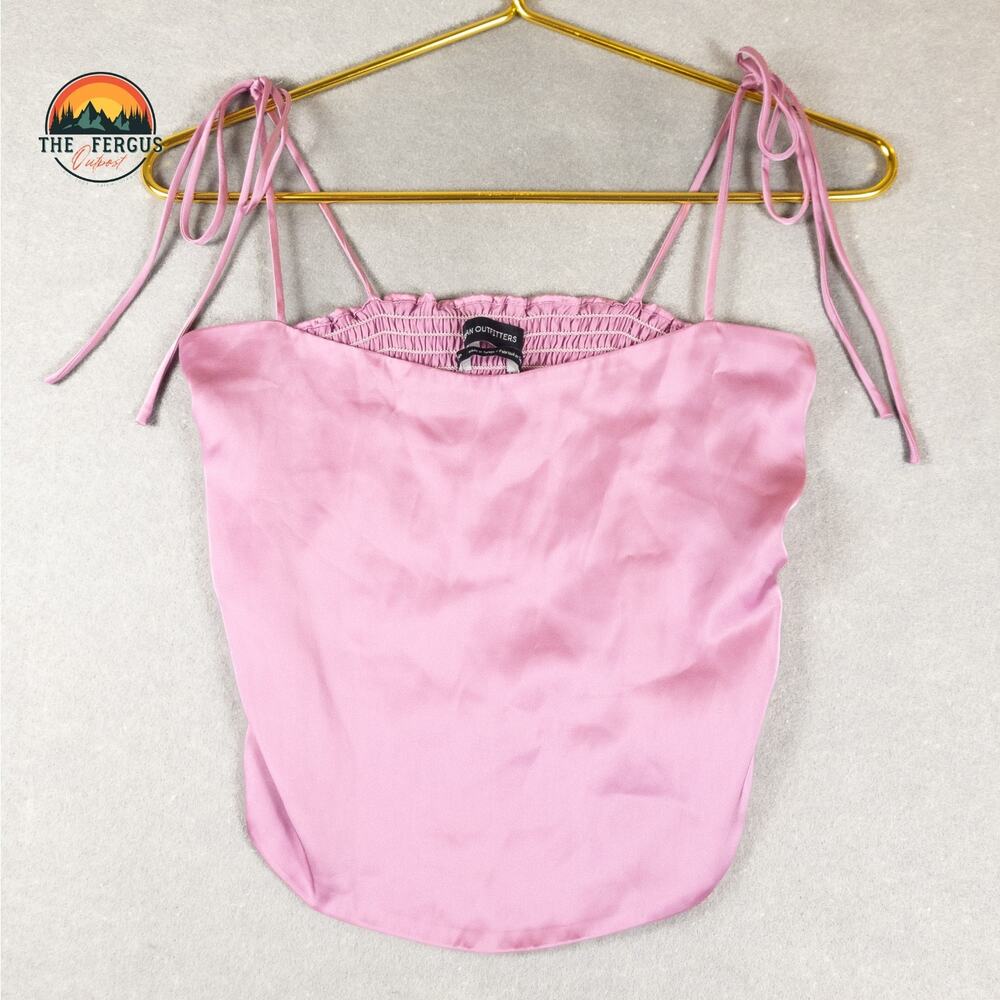 Urban Outfitters Cropped Cami Color Rosy Mauve Satin Chic Women's Size SP